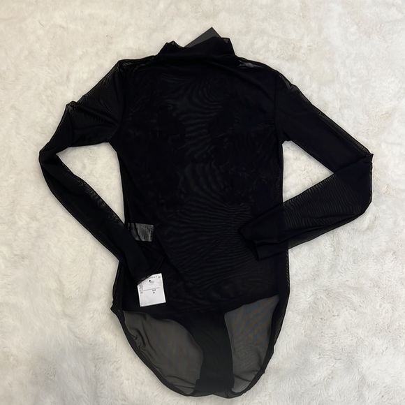 Ayanapa mesh bodysuit with crushed velvet floral design NWT - Picture 4 of 14